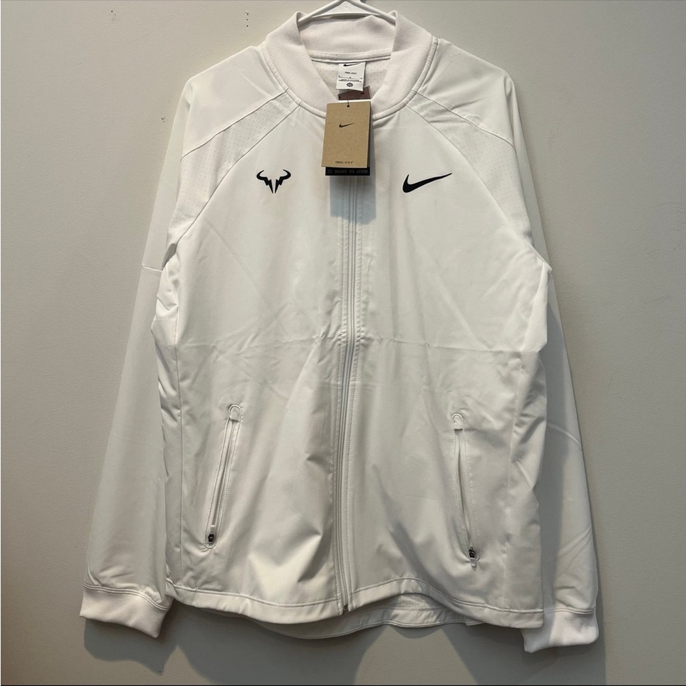 Nike Dri-FIT Rafa Nadal RF Men's White Tennis Jacket Size Large DV2885-100 NWT